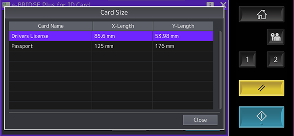 ID Card select card size