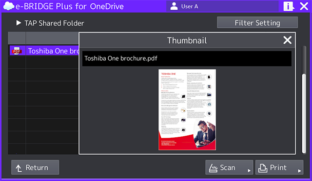 To print simply browse your cloud storage and select the document