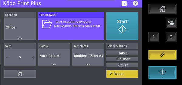Easy to apply job settings