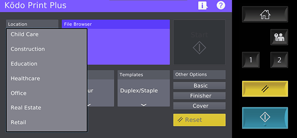 Specific industry templates
