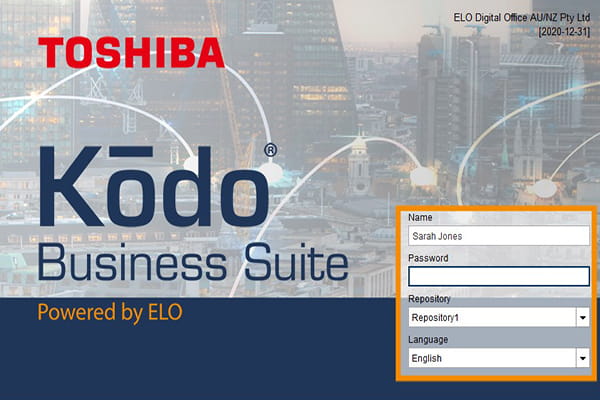 Login page